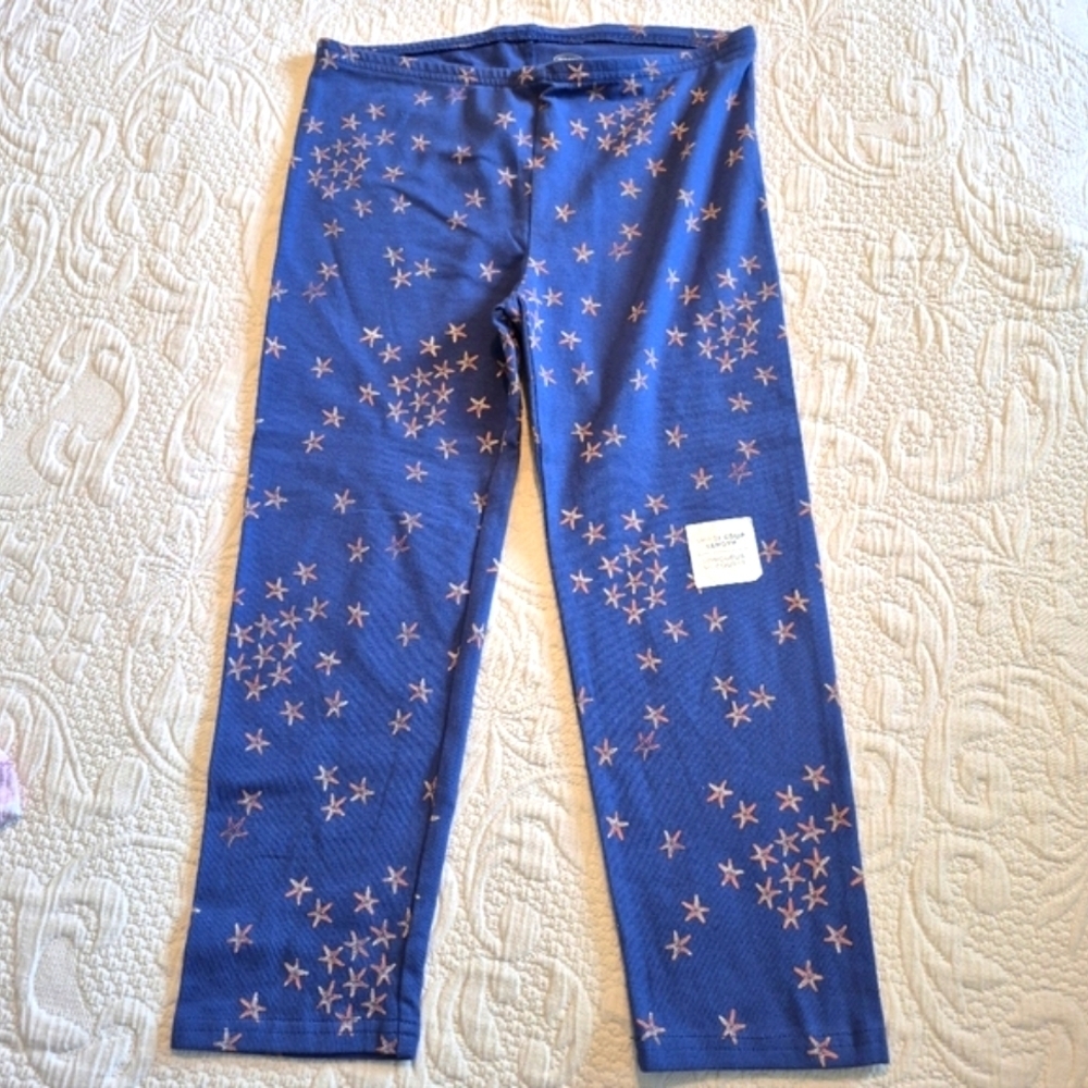 Old Navy girls size XL or 14 light blue star fish design capri leggings NEW